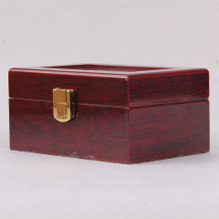 Luxury Gift Classic Wine Red Wood Watch Box 3 slots Wooden Watches Storage Box