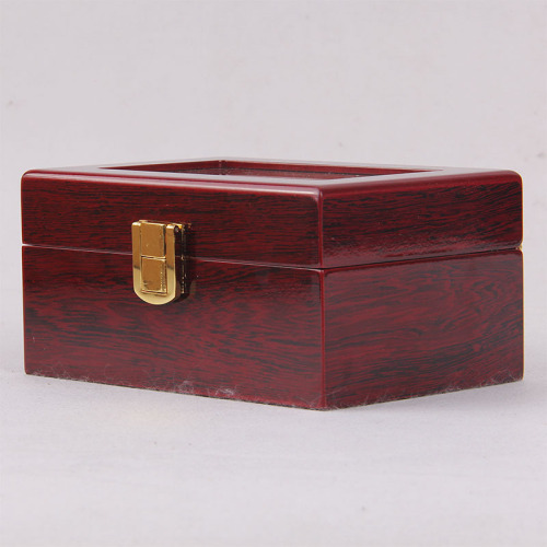 Luxury Gift Classic Wine Red Wood Watch Box 3 slots Wooden Watches Storage Box