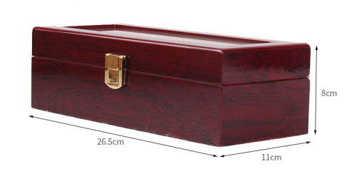 Luxury Gift Classic Wine Red Storage Watch Box, Wooden Watch Organizer, 5 Slots Display Case, Cherry