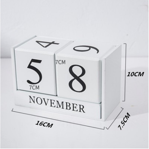 Novelty Wooden small stand Blocks Daily Perpetual Desktop cube Calendar for Home Decoration