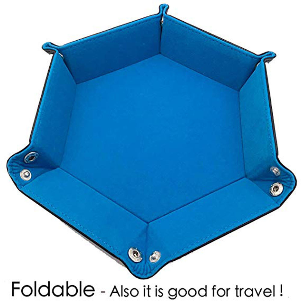 hexagon-shaped PU Leather dice serving tray