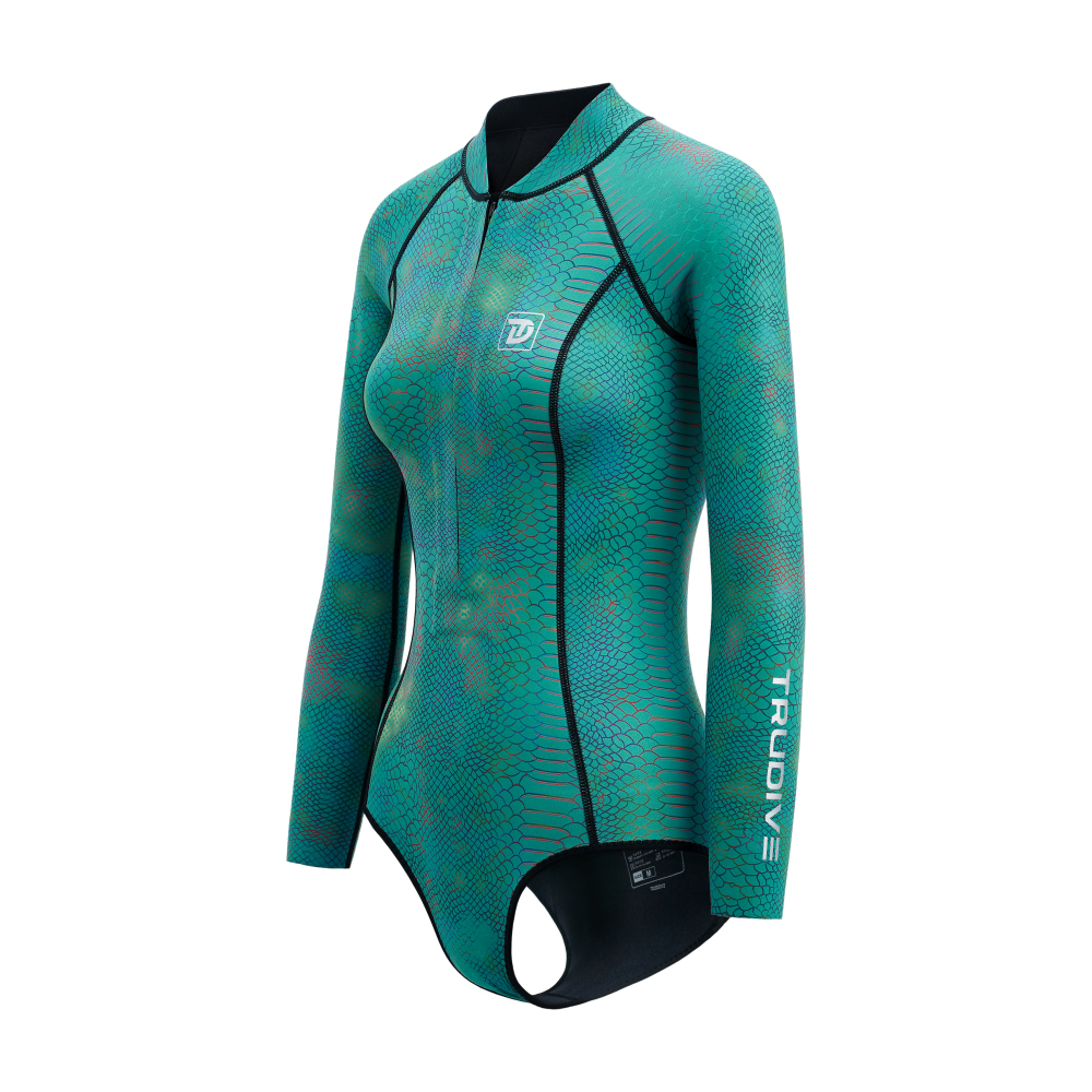 Turquoise Snake Skin Pattern BIKINI Wetsuit 2mm