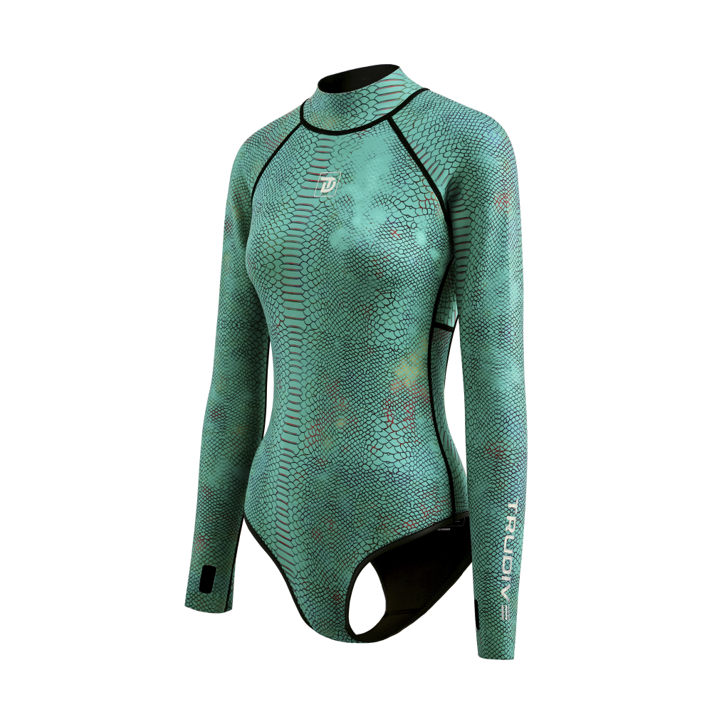 Turquoise Snake Skin Pattern BIKINI Wetsuit 2mm
