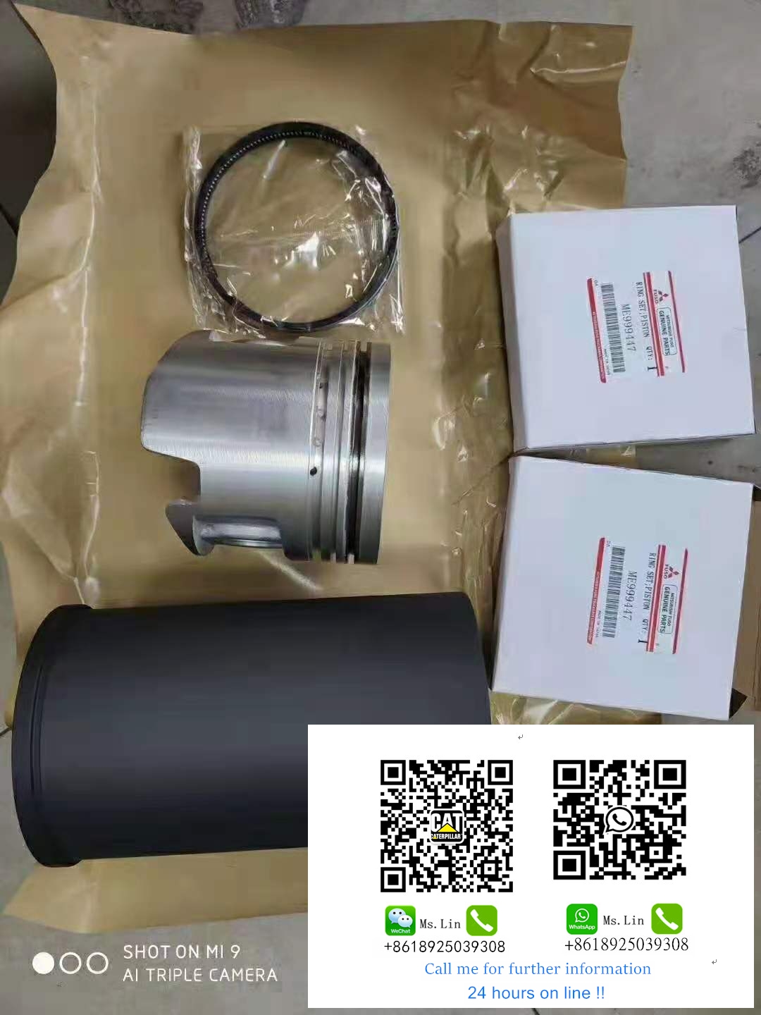 Liner Kit 6BG1 6HK1 Cylinder Liner C6.6 Piston Ring C7 Piston Set C7.1 Sleves Piston