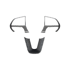 SAPart Automotive Interior Trim (3pcs) Carbon Fiber Steering Wheel Trim 2015-2019