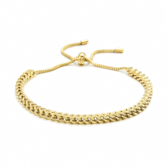 New Design Cuban Jewelry Bracelet Adjustable 18K Stainless Steel Gold Bracelet