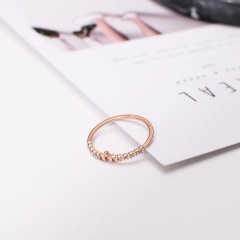 Simple 18K Plated Rose Gold Stainless Steel Fashion Ring Wholesale In Stock
