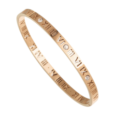 Women's Rose Gold Date Letter Bracelet Unique Roman Numeral Hand Chain for Women