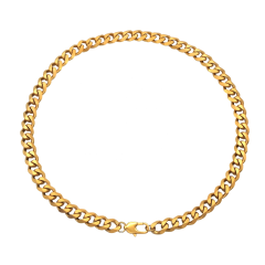 Wholesale PVD 18K Gold Plating Stainless Steel Necklace Chain Men Cuban Link