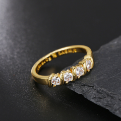 Women's 18K Gold Diamond Couple Rings, 2021 Fashion Simple Jewelry