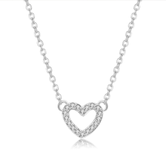 14K Gold Plated Infinite Necklace Bridesmaid Gifts Heart Pendant Necklace with Clear CZ Stone