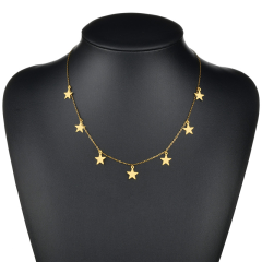 Women's Jewelry Stainless Steel Necklace , Gold Color Multi Star Necklace