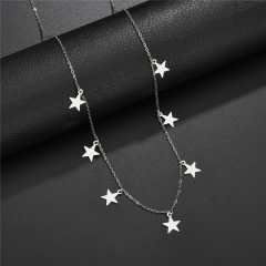 Women's Jewelry Stainless Steel Necklace , Gold Color Multi Star Necklace