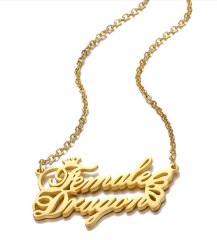 DIY Custom Necklace Custom Name Necklace with Butterfly 18K Vacuum Gold Plated