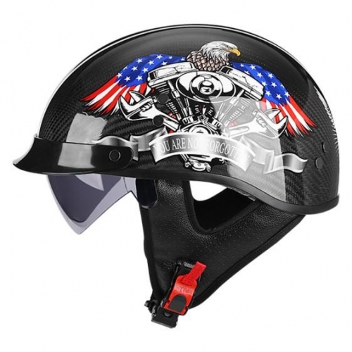 HALF FACE HELMET WITH INNER VISOR SH6075