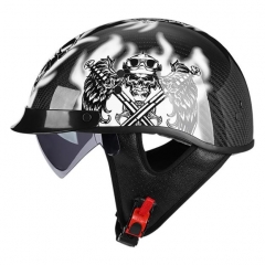 HALF FACE HELMET WITH INNER VISOR SH6075
