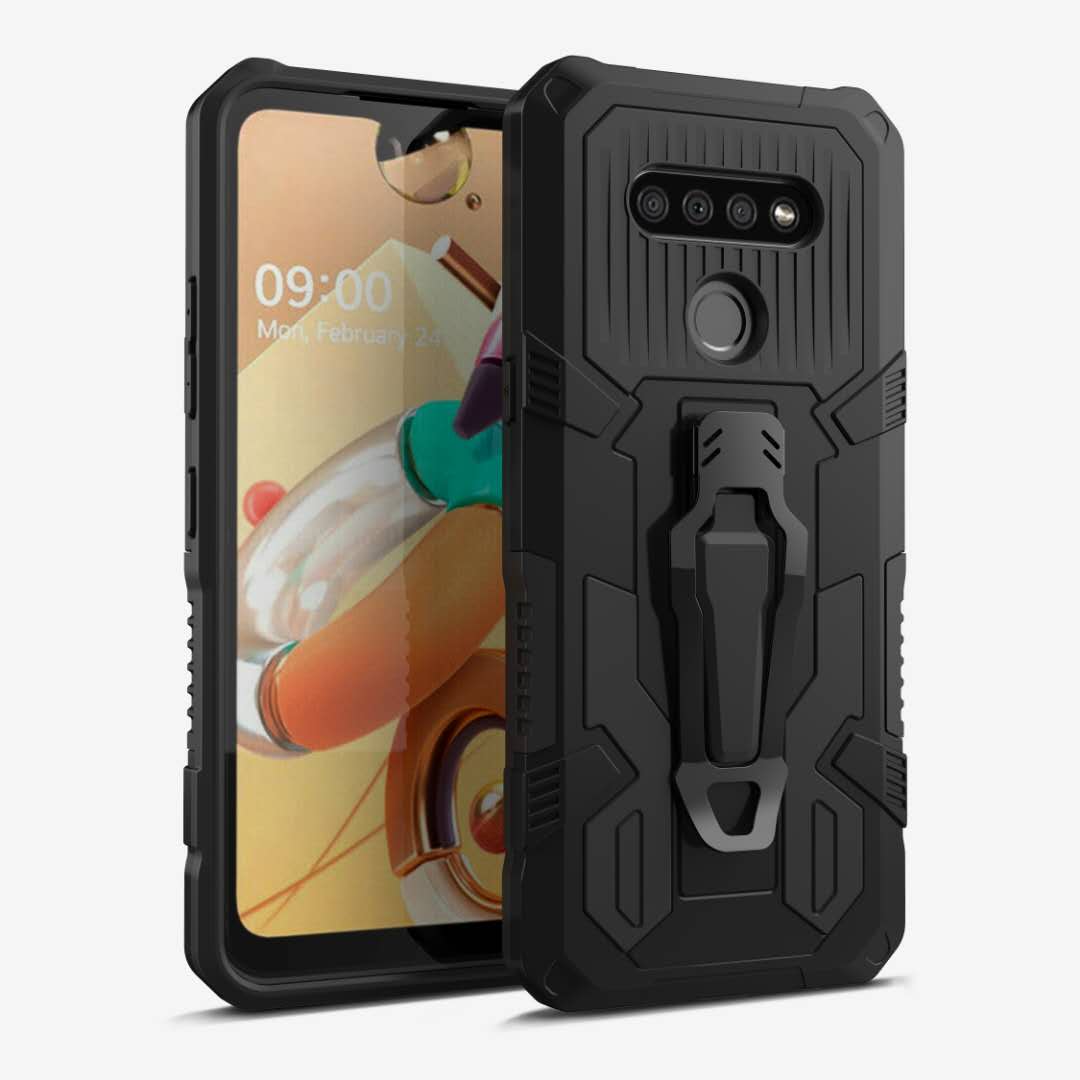 Kickstand Armor Dropproof PC TPU Hybrid Case with Magnetic Metal Sheet for iPhone XS/X 5.8-inch - Black
