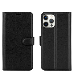 Lychee Grain Wallet Leather Phone Case for Huawei P10 Plus - Black