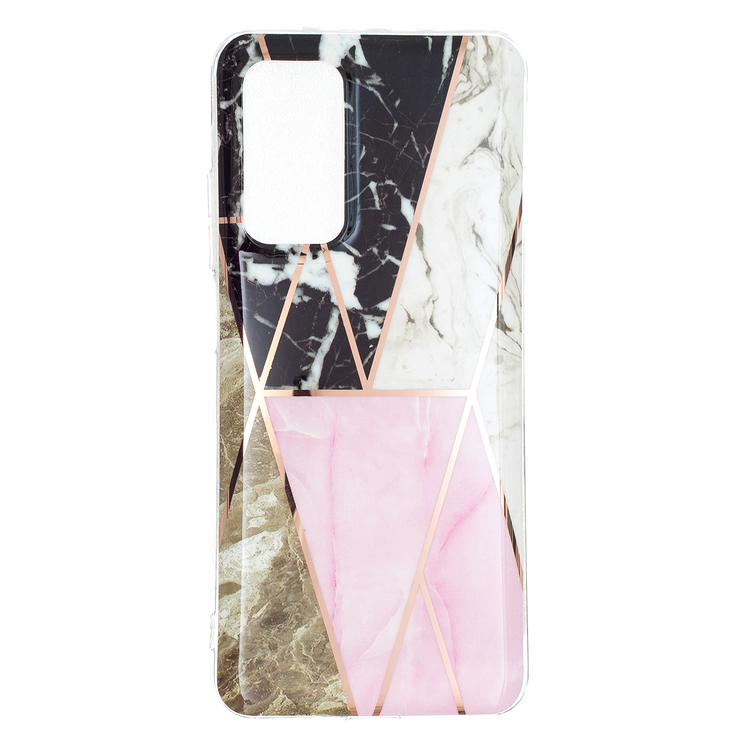 Marble Pattern Protector Plating IMD TPU Phone Shell for Samsung A32 4G- Cherry glitter