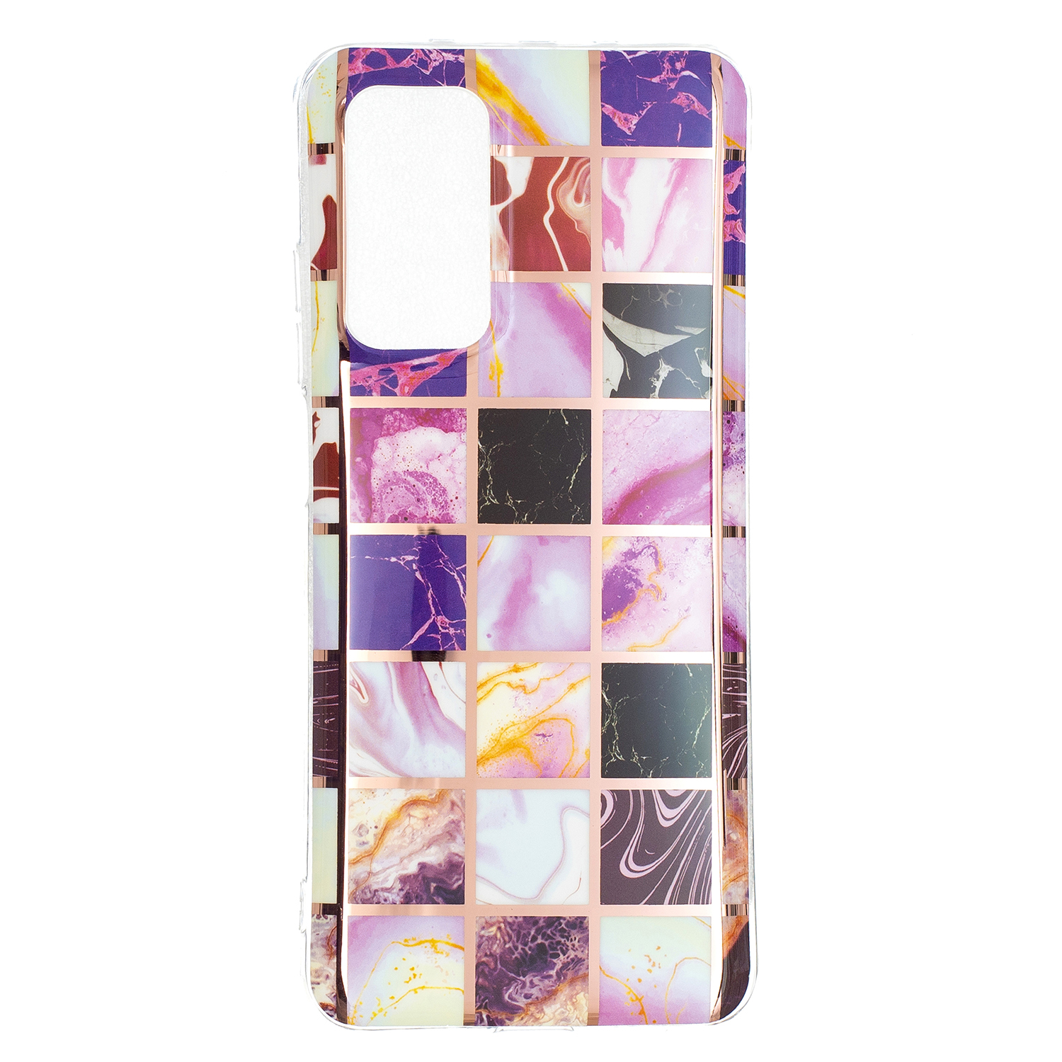 Marble Pattern Protector Plating IMD TPU Phone Shell for Samsung A32 4G- Cherry glitter