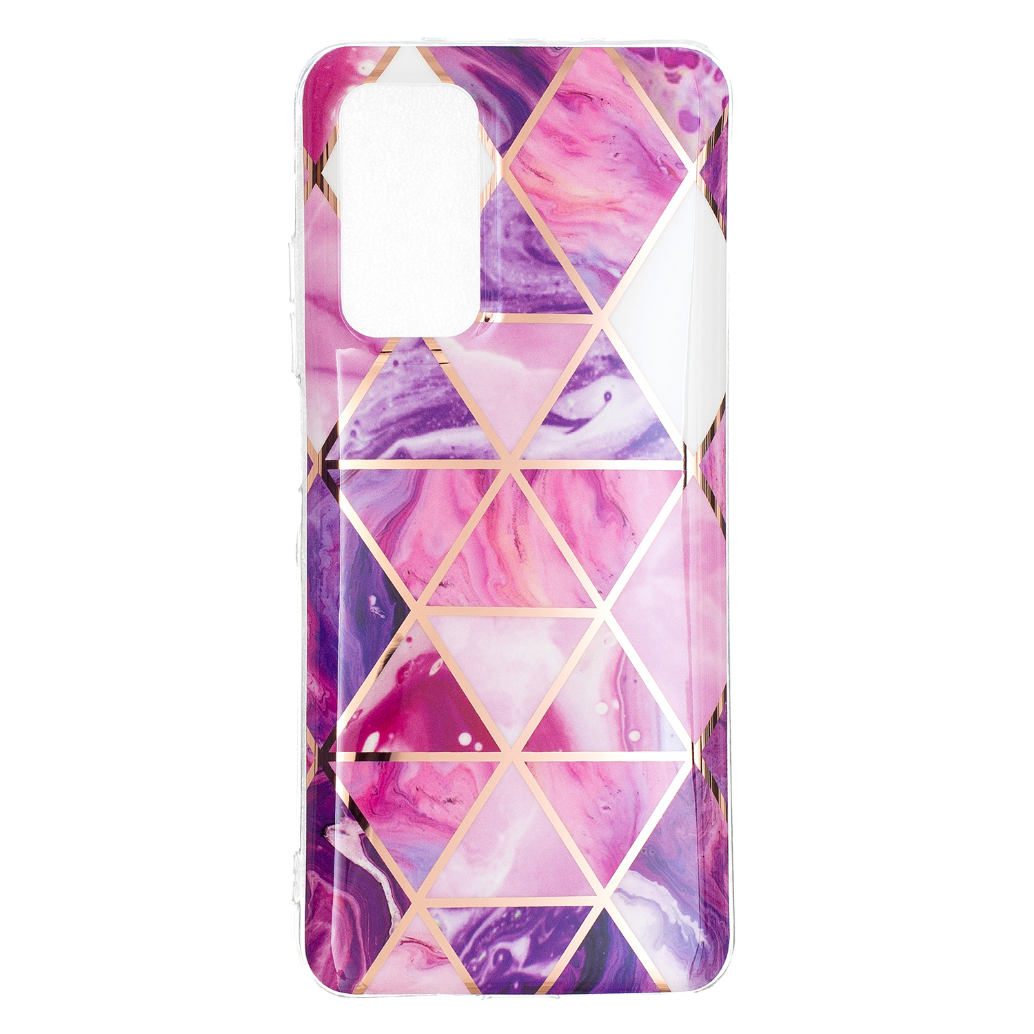 Marble Pattern Protector Plating IMD TPU Phone Shell for Samsung A32 4G- Cherry glitter
