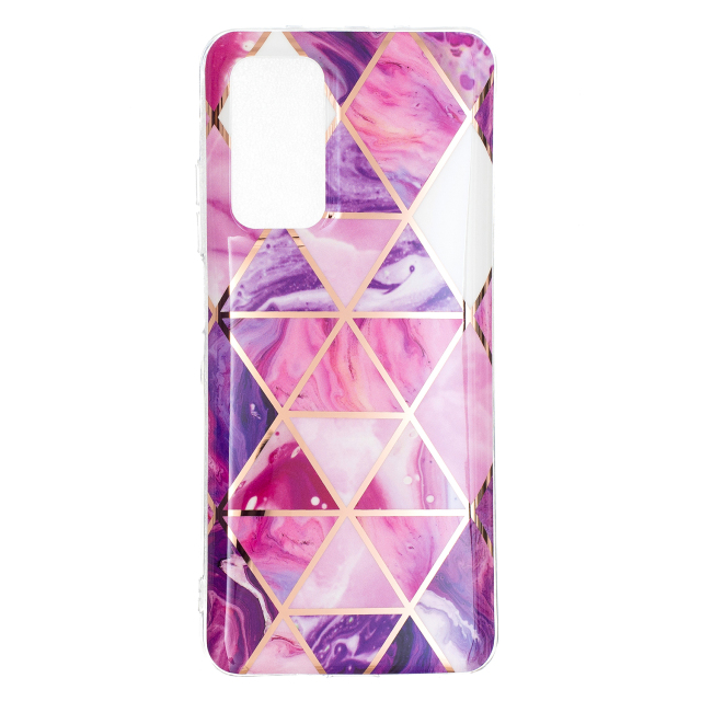 Marble Pattern Protector Plating IMD TPU Phone Shell for Samsung A32 4G- Cherry glitter