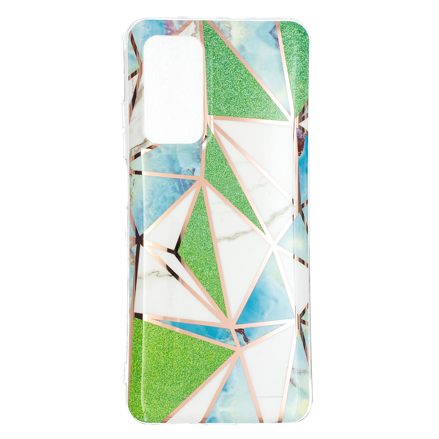 Marble Pattern Protector Plating IMD TPU Phone Shell for Samsung A32 4G- Cherry glitter