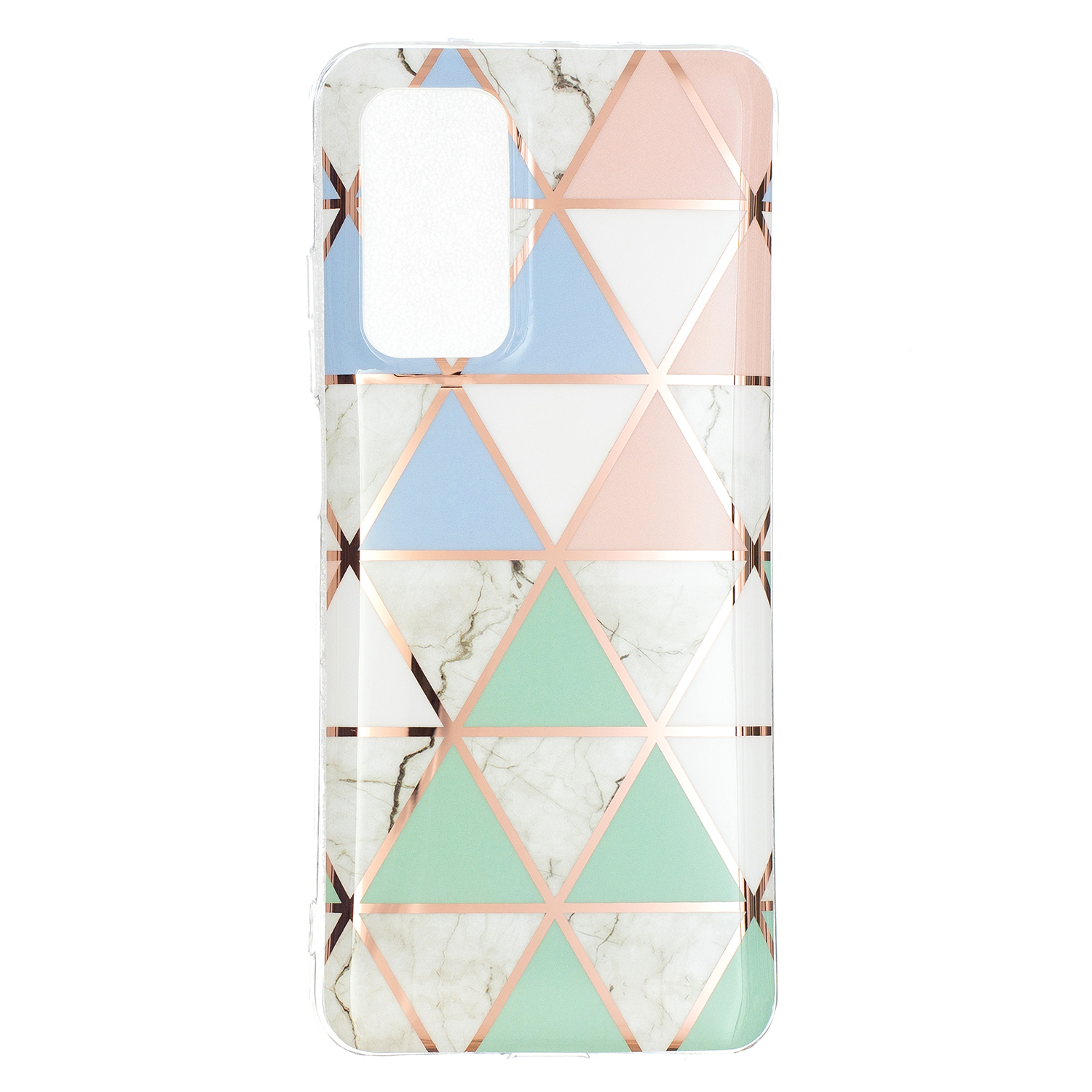 Marble Pattern Protector Plating IMD TPU Phone Shell for Samsung A32 4G- Cherry glitter