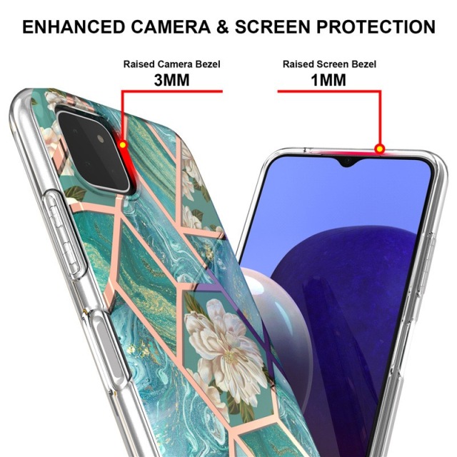 IMD IML Marble Flower Pattern Anti-Drop TPU Phone Case for Samsung Galaxy S20FE- Crown