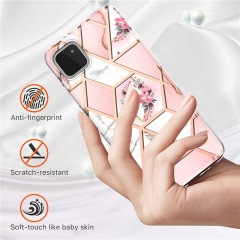 IMD IML Marble Flower Pattern Anti-Drop TPU Phone Case for Samsung Galaxy S20FE- Crown