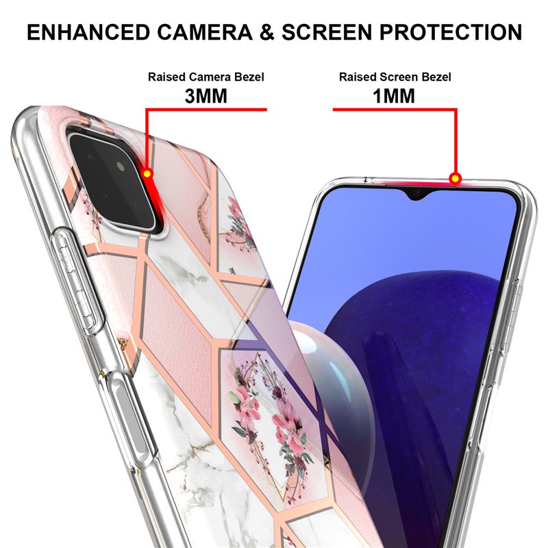 IMD IML Marble Flower Pattern Anti-Drop TPU Phone Case for Samsung Galaxy S20FE- Crown