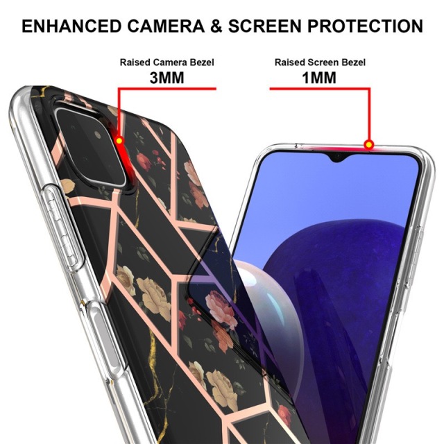 IMD IML Marble Flower Pattern Anti-Drop TPU Phone Case for Samsung Galaxy S20FE- Crown