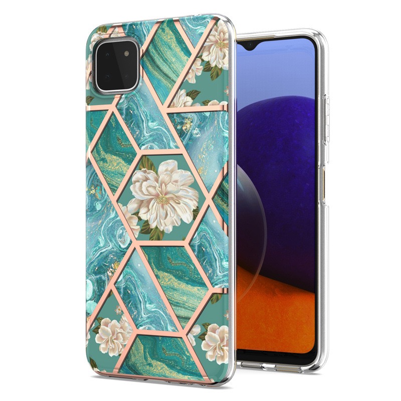 IMD IML Marble Flower Pattern Anti-Drop TPU Phone Case for Samsung Galaxy S20FE- Crown