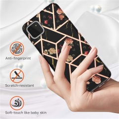 IMD IML Marble Flower Pattern Anti-Drop TPU Phone Case for Samsung Galaxy S20FE- Crown