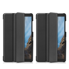 Tri-fold Stand PU Leather Flip Case for Samsung Galaxy Tab A7 Lite 8.7 inch 2021 SM-T220/T225- Black