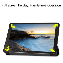 Tri-fold Stand PU Leather Flip Case for Samsung Galaxy Tab A7 Lite 8.7 inch 2021 SM-T220/T225- Black