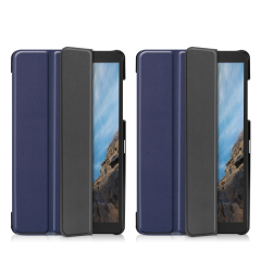 Tri-fold Stand PU Leather Flip Case for Samsung Galaxy Tab A7 Lite 8.7 inch 2021 SM-T220/T225- Black
