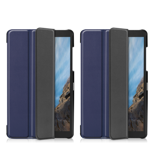 Tri-fold Stand PU Leather Flip Case for Samsung Galaxy Tab A7 Lite 8.7 inch 2021 SM-T220/T225- Black