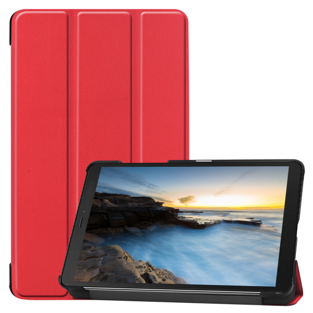Tri-fold Stand PU Leather Flip Case for Samsung Galaxy Tab A7 Lite 8.7 inch 2021 SM-T220/T225- Black