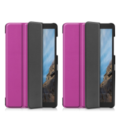 Tri-fold Stand PU Leather Flip Case for Samsung Galaxy Tab A7 Lite 8.7 inch 2021 SM-T220/T225- Black