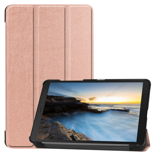 Tri-fold Stand PU Leather Flip Case for Samsung Galaxy Tab A7 Lite 8.7 inch 2021 SM-T220/T225- Black