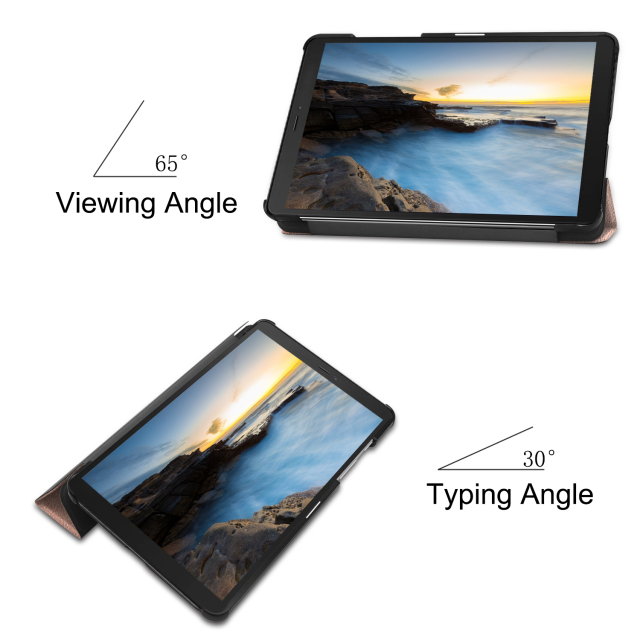 Tri-fold Stand PU Leather Flip Case for Samsung Galaxy Tab A7 Lite 8.7 inch 2021 SM-T220/T225- Black