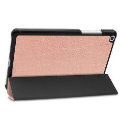 Tri-fold Stand PU Leather Flip Case for Samsung Galaxy Tab A7 Lite 8.7 inch 2021 SM-T220/T225- Black