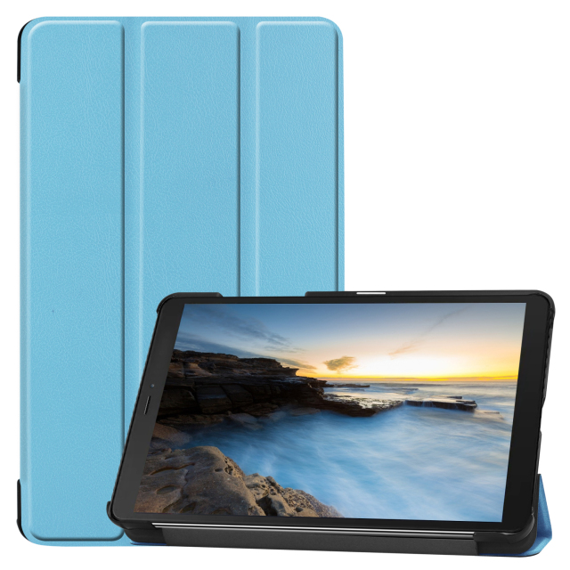 Tri-fold Stand PU Leather Flip Case for Samsung Galaxy Tab A7 Lite 8.7 inch 2021 SM-T220/T225- Black