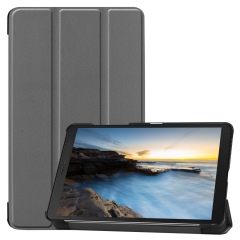 Tri-fold Stand PU Leather Flip Case for Samsung Galaxy Tab A7 Lite 8.7 inch 2021 SM-T220/T225- Black