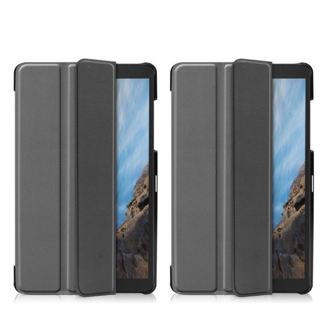 Tri-fold Stand PU Leather Flip Case for Samsung Galaxy Tab A7 Lite 8.7 inch 2021 SM-T220/T225- Black