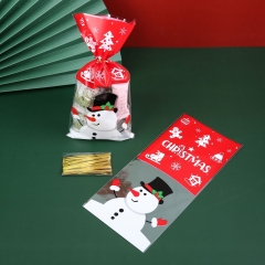Merry Christmas Gift Plastic Bags Xmas Cookie New Year Candy Bag