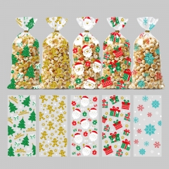 Merry Christmas Gift Plastic Bags Xmas Cookie New Year Candy Bag Custom Printed For Gift Packaging
