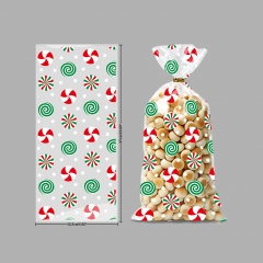 Merry Christmas Gift Plastic Bags Xmas Cookie New Year Candy Bag Custom Printed For Gift Packaging