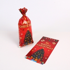 Merry Christmas Gift Plastic Bags Xmas Cookie New Year Candy Bag Custom Printed For Gift Packaging